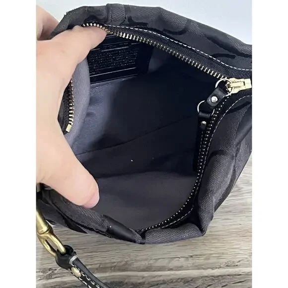 Coach Black Monogram Mini Carly Tote Bag Leather Brass y2k Vintage Signature - Picture 13 of 13